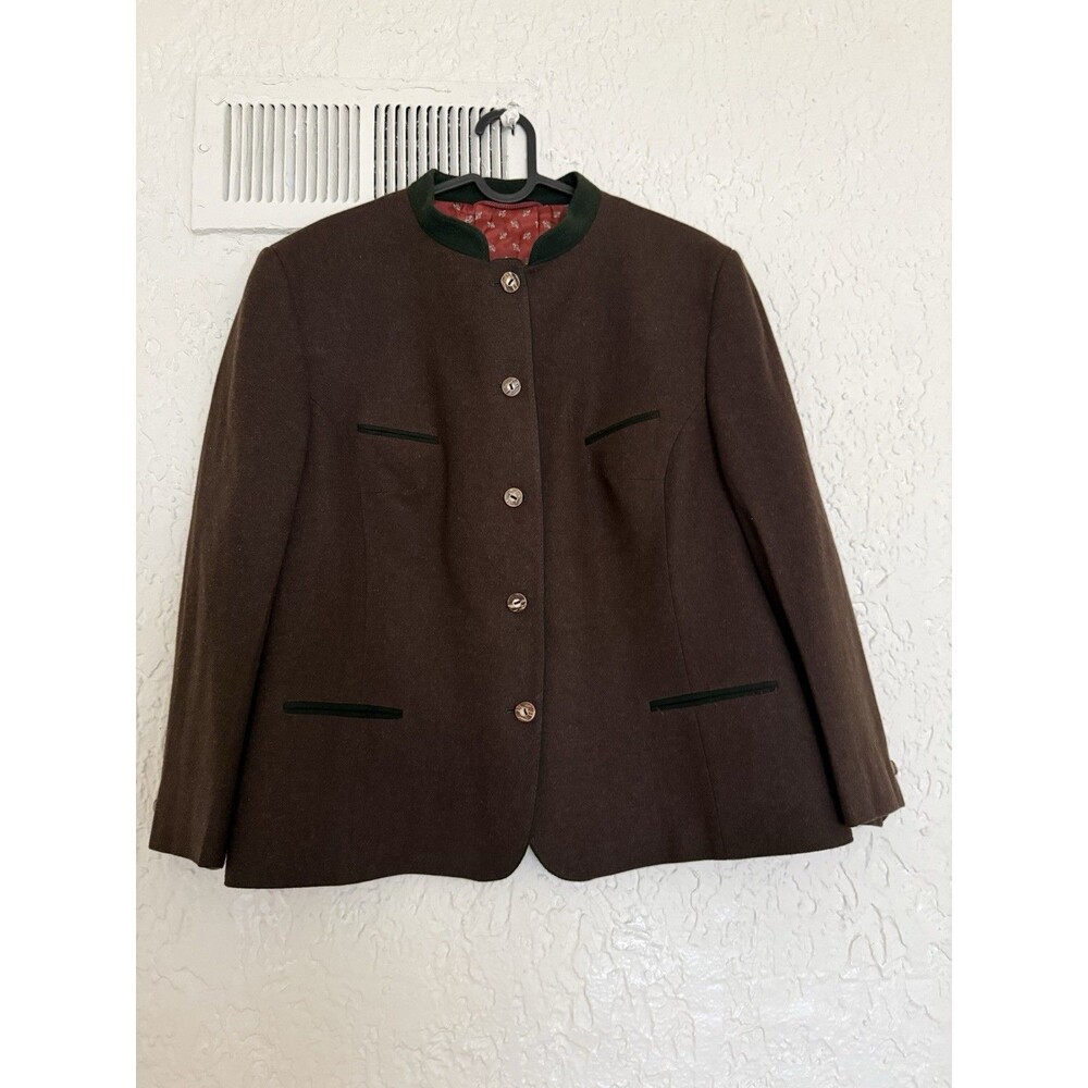 Lodenfrey Dirdnl Austria Rare Boiled Wool national blazer  jacket SZ  Large 12 ?